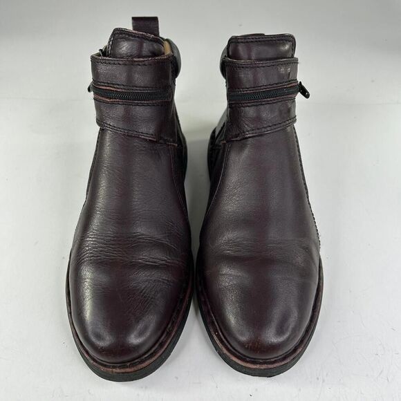 KRISBUT Men's Brown Leather Boots Size 42 US 9 Zippered Ankle Fashion Boot - Picture 4 of 12